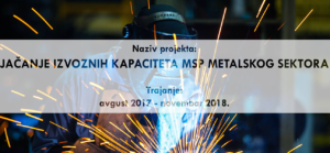 Jačanje izvoznih kapaciteta malih i srednjih preduzeća metalskog sektora
