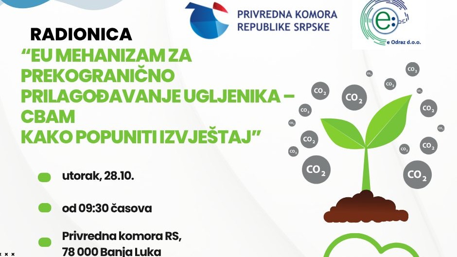 Poziv na radionicu o načinu popunjavanja CBAM izvještaja