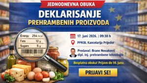 Poziv na obuku “Deklarisanje prehrambenih proizvoda”